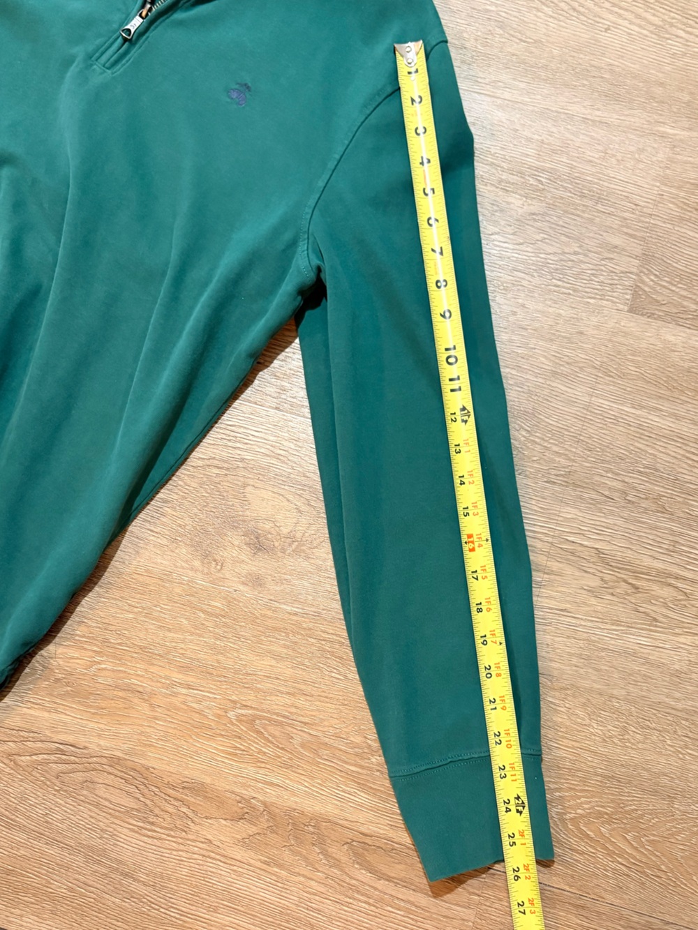 Brooks Brothers Teal Half-Zip Pullover with Navy Trim - Picture 3 of 9